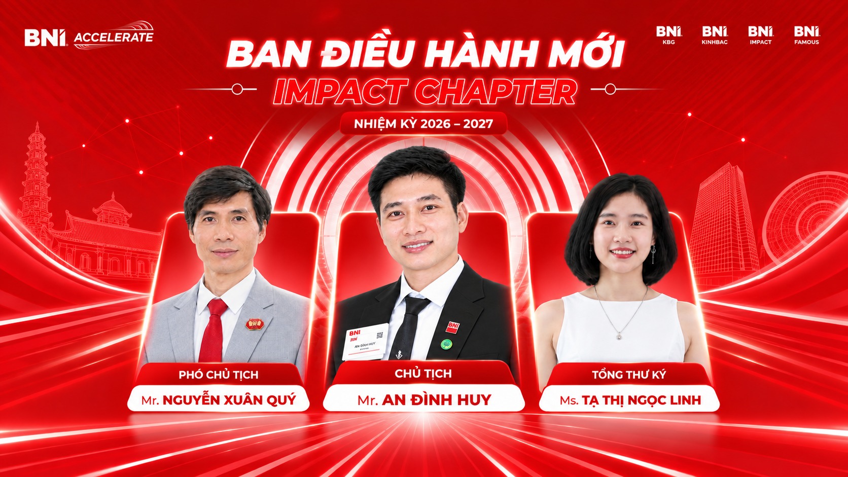 Ban Điều hành nhiệm kỳ mới BNI Impact Chapter