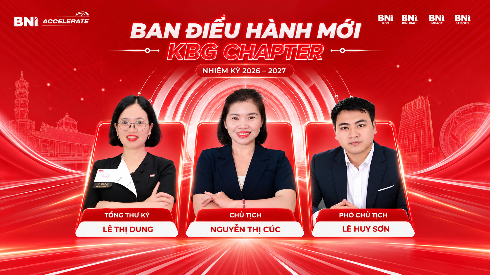 Ban Điều hành nhiệm kỳ mới BNI KBG Chapter