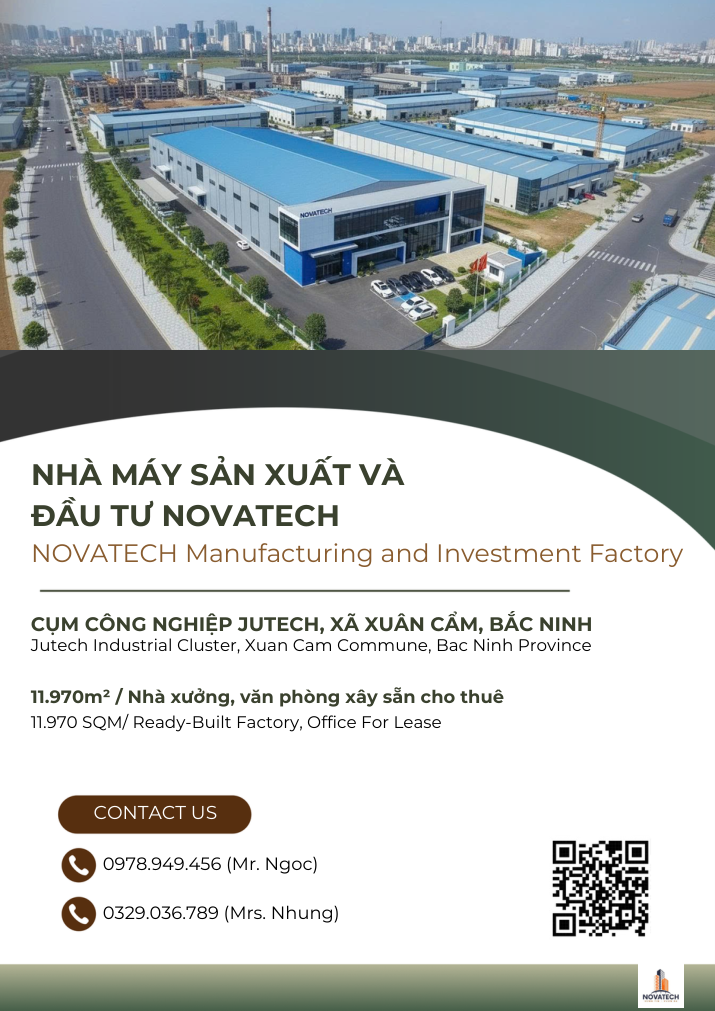Bìa profile nhà xưởng và văn phòng xây sẵn Novatech