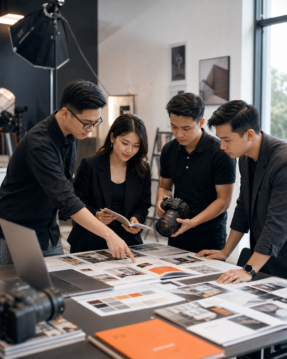 Đội ngũ THT Media trao đổi và hoàn thiện profile doanh nghiệp cùng khách hàng