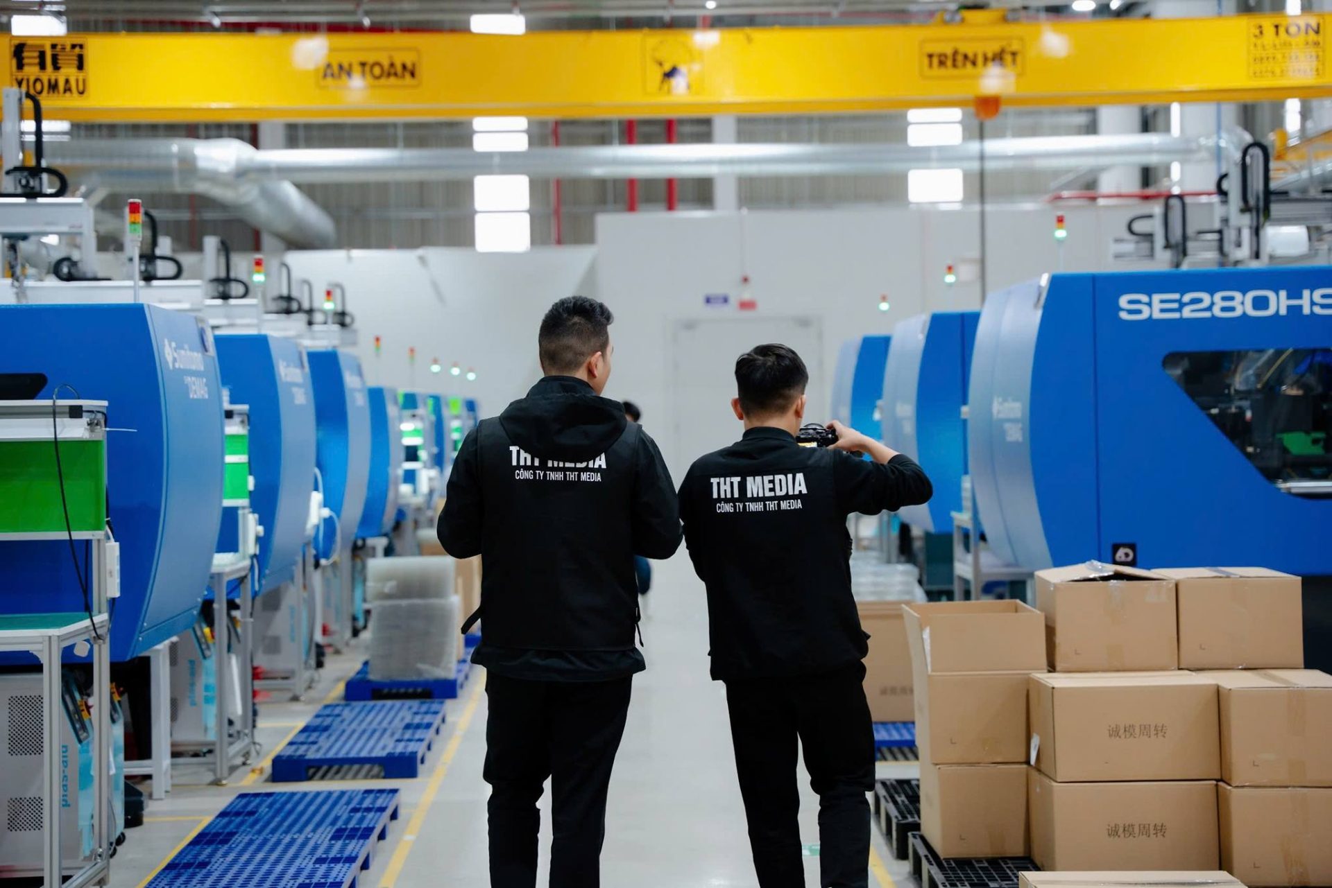 Hậu trường quay Thước phim Flycam góc rộng toàn cảnh nhà máy tại KCN Bắc Ninh